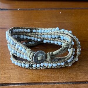 White Beaded Wrap Bracelet